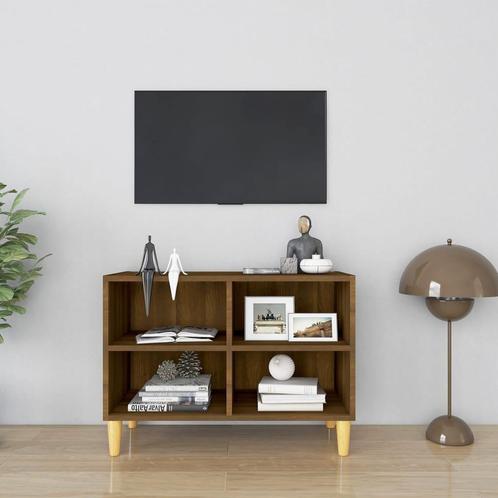 vidaXL Tv-meubel met houten poten 69,5x30x50 cm bruin, Huis en Inrichting, Kasten |Televisiemeubels, Nieuw, Verzenden