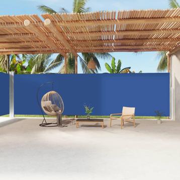 vidaXL Windscherm uittrekbaar 220x1200 cm blauw, Verzenden
