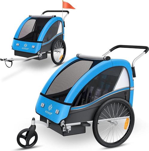 KESSER® Kinderfietskar - Fietsaanhanger - Blauw, Huis en Inrichting, Woonaccessoires | Overige, Verzenden