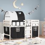 vidaXL Kinderhoogslaper met tunnel 90x190 cm grenenhout wit, Verzenden, Nieuw