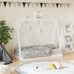 vidaXL Kinderbedframe 70x140 cm massief grenenhout wit, Kinderen en Baby's, Verzenden, Nieuw