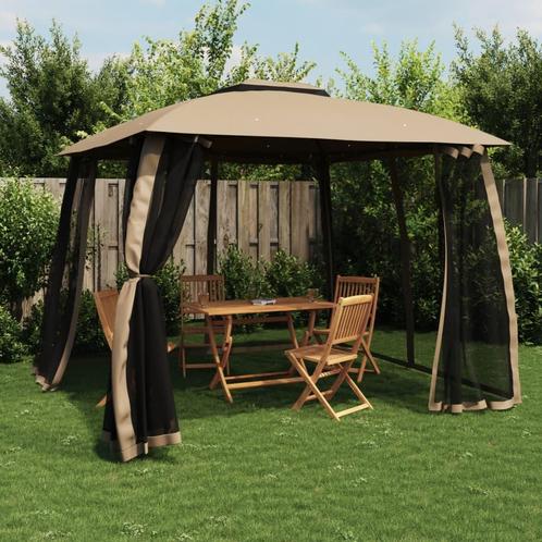 vidaXL Prieel zijwanden van gaas en dubbel dak 2,93x2,93 m, Tuin en Terras, Partytenten, Nieuw, Verzenden