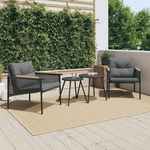 vidaXL Chaises de jardin avec coussins lot de 2 noir, Jardin & Terrasse, Ensembles de jardin, Neuf, Envoi