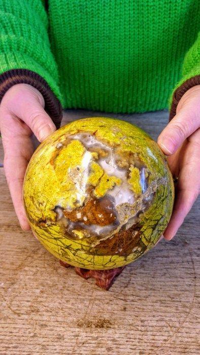 Green Opal Bol - Hoogte: 120 mm - Breedte: 120 mm- 2066 g, Antiek en Kunst, Curiosa en Brocante