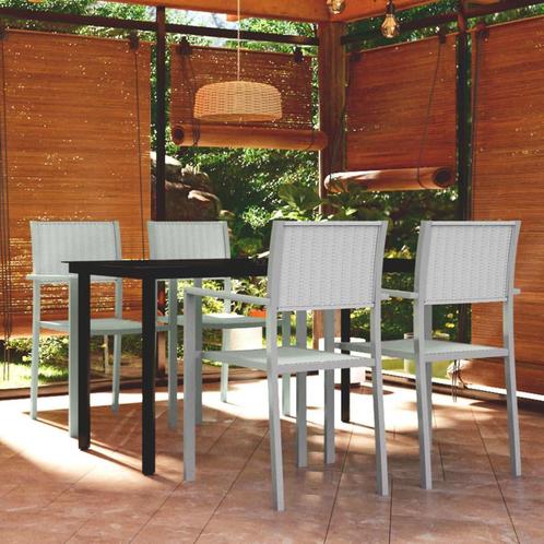 vidaXL 5-delige Tuinset wit, Tuin en Terras, Tuinsets en Loungesets, Tuinset, Nieuw, Verzenden