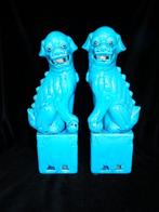 Figuur - 2 XXL Fraaie Grote keramieken Foo Dogs blauw, Antiek en Kunst, Curiosa en Brocante
