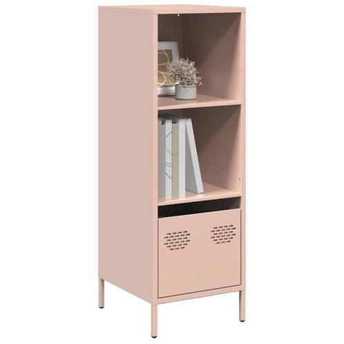 vidaXL Hoge kast 35x39x103,5 cm staal roze, Huis en Inrichting, Kasten | Dressoirs, Nieuw, Verzenden