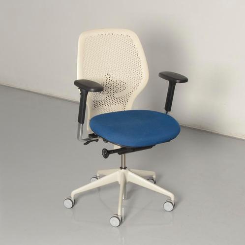 Orangebox ARA-EBA bureaustoel, blauw / wit, 3D armleggers,, Maison & Meubles, Chaises de bureau, Enlèvement ou Envoi