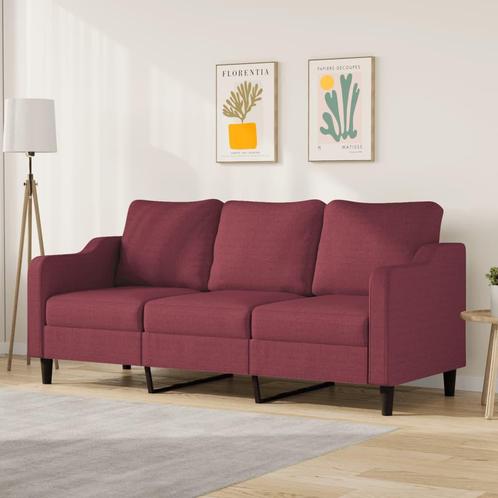 vidaXL Driezitsbank 180 cm stof wijnrood, Huis en Inrichting, Zetels | Zetels, Nieuw, Verzenden
