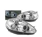 Phares Led Angel Eyes Pour Fiat Grande Punto 05-08 Chromé, Autos : Pièces & Accessoires, Verzenden