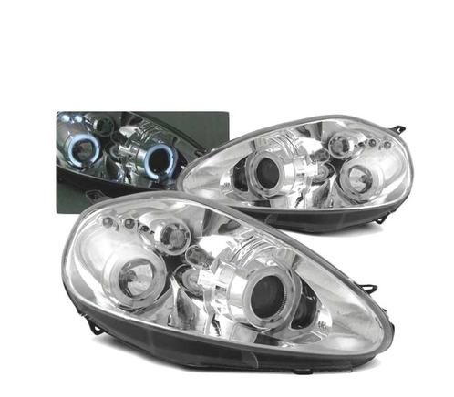 Phares Led Angel Eyes Pour Fiat Grande Punto 05-08 Chromé, Autos : Pièces & Accessoires, Éclairage, Envoi