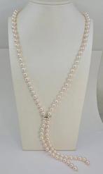 Halsketting Zilver, 7,5x8mm heldere Akoya parels, Handtassen en Accessoires, Kettingen, Nieuw