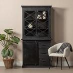 Buffetkast Mangohout Milan 100 Met Deurtjes X Zwart, Huis en Inrichting, Kasten | Buffetkasten, 100 tot 150 cm, Nieuw, Industriële meubels