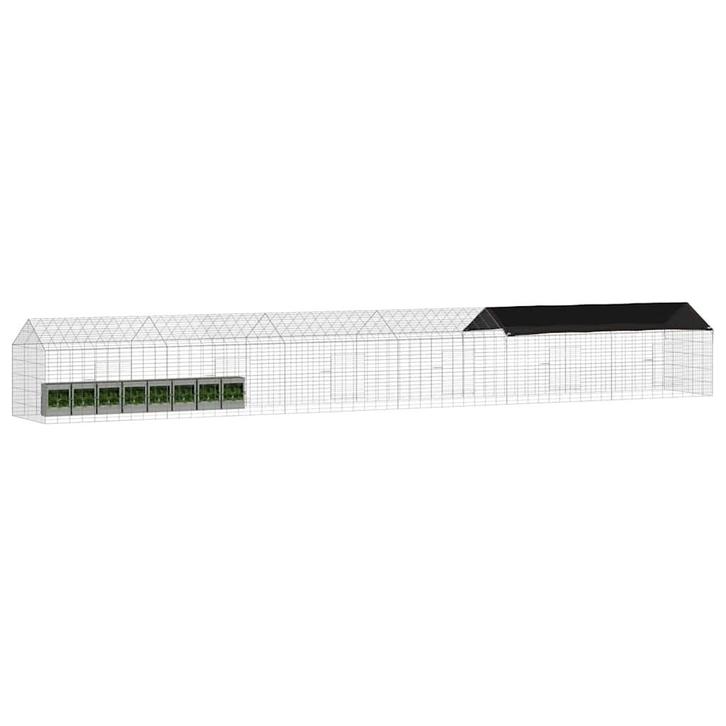 vidaXL Konijnenkooi Zilver 400 x 78 x 78 cm Gegevens staal, Dieren en Toebehoren, Knaagdieren en Konijnen | Hokken en Kooien, Nieuw