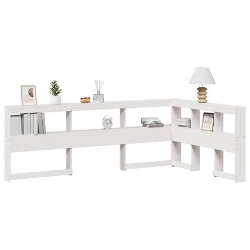 vidaXL Boekenkast Hoofdeinde L-vormig 120 cm massief, Huis en Inrichting, Slaapkamer | Bedden, Nieuw, Verzenden