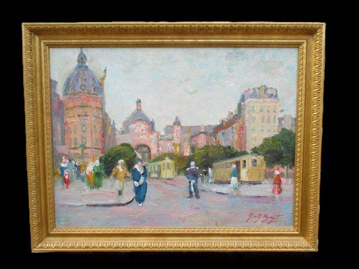 Van Den Bempt Marcel (1940-2003) - Geanimeerd Antwerps, Antiquités & Art, Art | Peinture | Classique