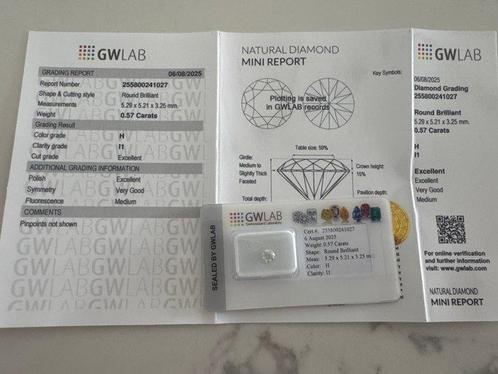 Sans Prix de Réserve - 1 pcs Diamant (Naturelle) - 0.57 ct -, Handtassen en Accessoires, Edelstenen