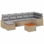 vidaXL Tuinbank Set met opslag 8 pcs Beige en Lichtgrijs, Tuin en Terras, Verzenden, Nieuw