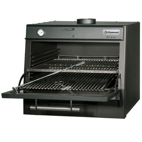 Houtskooloven-bbq, GN 1/1 + Gn2/4 (75 Kg/h)/zwart, Zakelijke goederen, Horeca | Keukenapparatuur, Ophalen of Verzenden