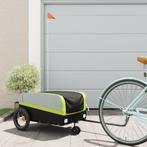 vidaXL Fietstrailer 30 kg ijzer zwart en groen, Verzenden, Nieuw