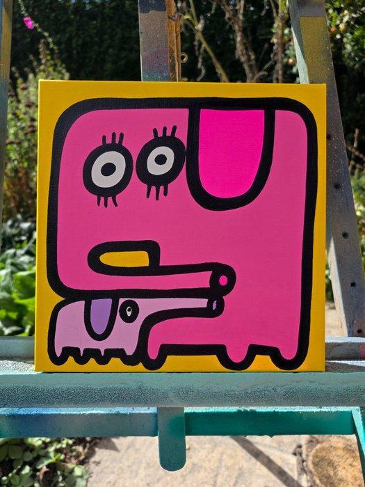 Kev Munday - Elephant & Baby, Antiek en Kunst, Kunst | Schilderijen | Modern