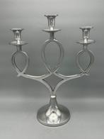 unieke zilverkleurige gepolijste tafel kandelaar - Kandelaar