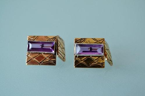 Argent - Boutons de manchette - Art déco plaqué or, Antiek en Kunst, Antiek | Zilver en Goud