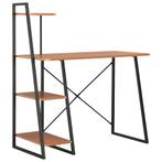 vidaXL Bureau met schappen 102x50x117 cm zwart en bruin, Huis en Inrichting, Bureaus, Verzenden, Nieuw