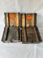 Krat (4) - Militaire industriële dozen. - Hout, Staal