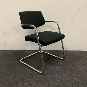 Tweedehands sitland vergaderstoel / sledestoel,  armleggers, Huis en Inrichting, Gebruikt, Zwart, Eén