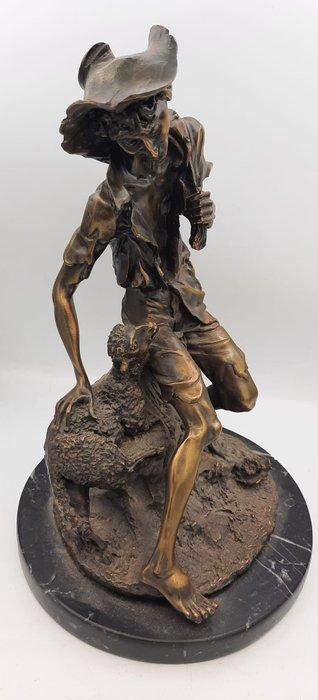 sculptuur, Herder met Schaap - 30 cm - Brons, Marmer, Antiek en Kunst, Curiosa en Brocante