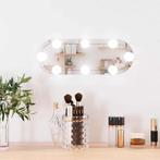 vidaXL Wandspiegel met LEDs ovaal 15x40 cm glas, Verzenden, Nieuw
