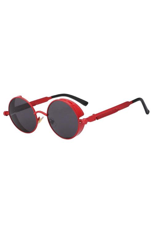 Ronde Zonnebril Steampunk Vintage Rood Montuur Rond Zwarte G, Handtassen en Accessoires, Zonnebrillen en Brillen | Dames, Zwart
