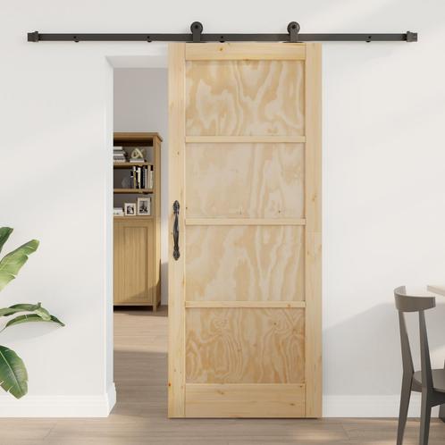vidaXL Schuifdeur met Hardware Set ORKDALMassief Grenen, Doe-het-zelf en Bouw, Deuren en Vliegenramen, Nieuw, Verzenden