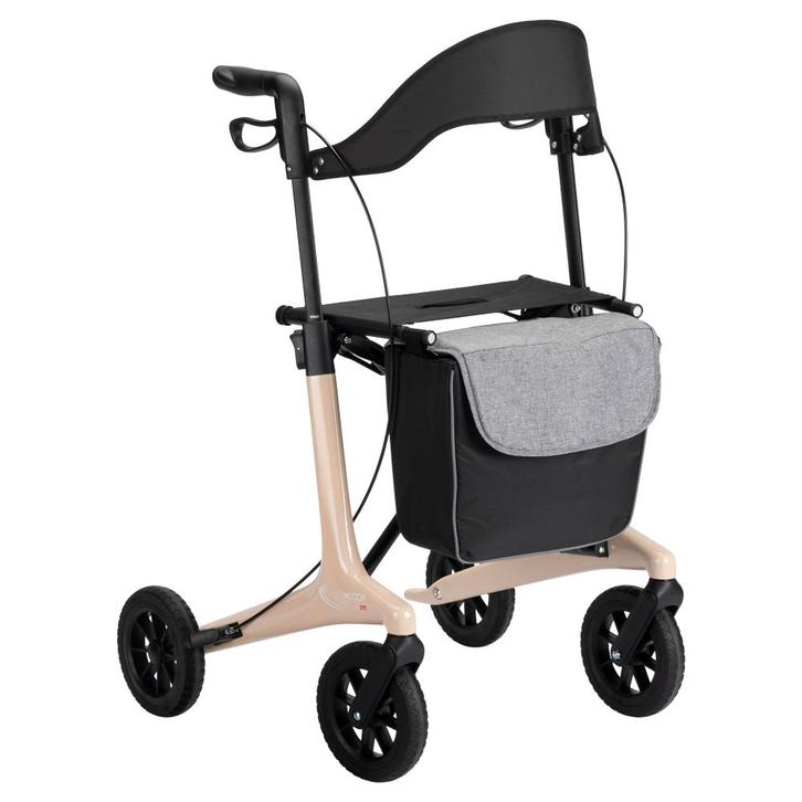 MultiMotion Carbon rollator met softwielen - Maat L - Beige, Diversen, Rollators, Ophalen of Verzenden