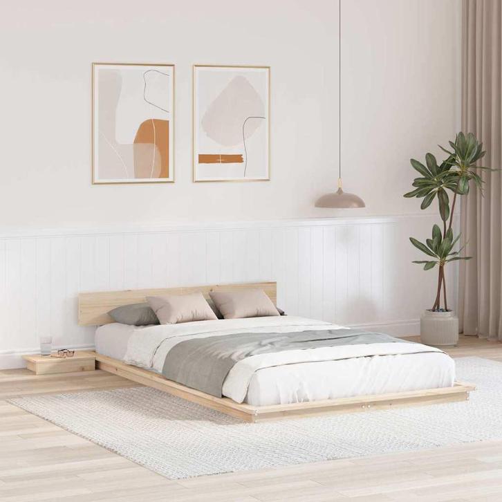 vidaXL Bedframe Bruin 135 x 190 cm Hout, Huis en Inrichting, Slaapkamer | Bedden, Nieuw, Verzenden