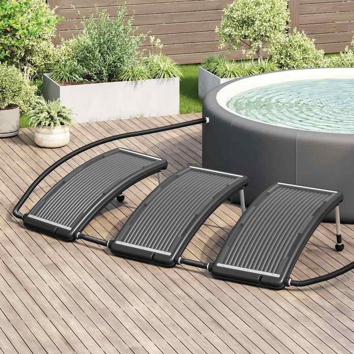 vidaXL Zwembadverwarmingspaneel solar 3 st gebogen 110x65 cm, Tuin en Terras, Zwembaden, Nieuw, Verzenden