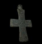 Byzantijns Brons Kruis - 5 cm - Byzantijnse bronzen kruis, Antiek en Kunst