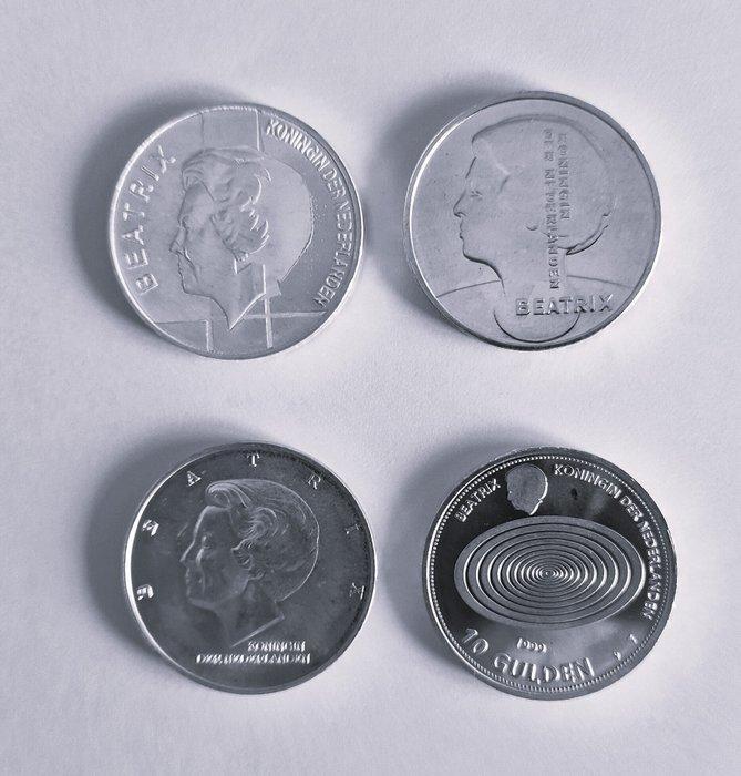 Pays-Bas. 4 x 10 gulden Beatrix (1980-2013):, Postzegels en Munten, Munten | Nederland