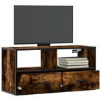 vidaXL Tv-meubel 80x31x39,5cm bewerkt hout metaal gerookt, Huis en Inrichting, Kasten |Televisiemeubels, Verzenden, Nieuw