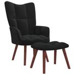 vidaXL Relaxstoel met voetenbank fluweel zwart, Verzenden