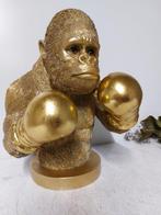 Beeld, gold colored boxing monkey - 36 cm - hoogwaardig, Antiek en Kunst