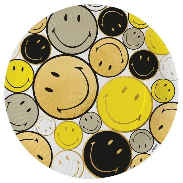 Gekleurde Borden Smiley 23cm 8st, Hobby en Vrije tijd, Feestartikelen, Nieuw, Verzenden