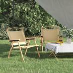 vidaXL Chaises de camping lot de 2 Beige 54x43x59 cm, Neuf, Verzenden