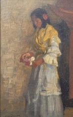 Jaap Dooijewaard (1876-1969) - Indonesian Woman with Flowers, Antiek en Kunst, Kunst | Schilderijen | Klassiek