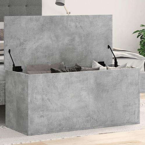 vidaXL Opbergbox 100x42x46 cm bewerkt hout betongrijs, Huis en Inrichting, Kasten | Overige, Nieuw, Verzenden