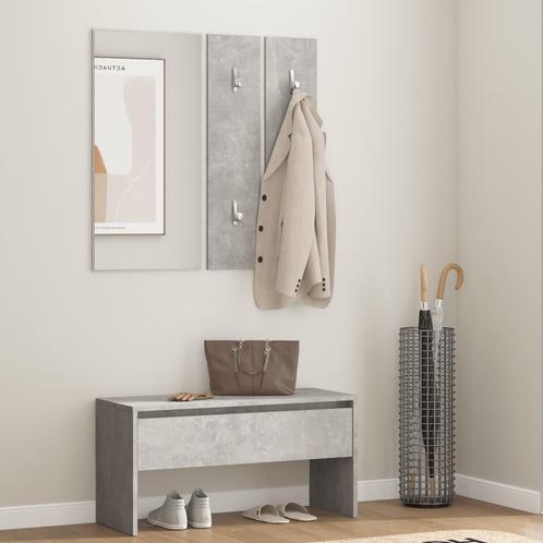 vidaXL Garderobe set bewerkt hout betongrijs, Huis en Inrichting, Overige Huis en Inrichting, Nieuw, Verzenden
