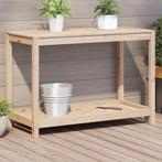 vidaXL Oppottafel met schap 108x50x75 cm massief grenenhout, Tuin en Terras, Verzenden, Nieuw