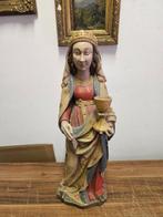 Beeld, Heilige Barbara mit Kelch - 67 cm - Steen