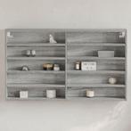 vidaXL Vitrinekast 100x15x58 cm bewerkt hout grijs sonoma, Huis en Inrichting, Verzenden, Nieuw